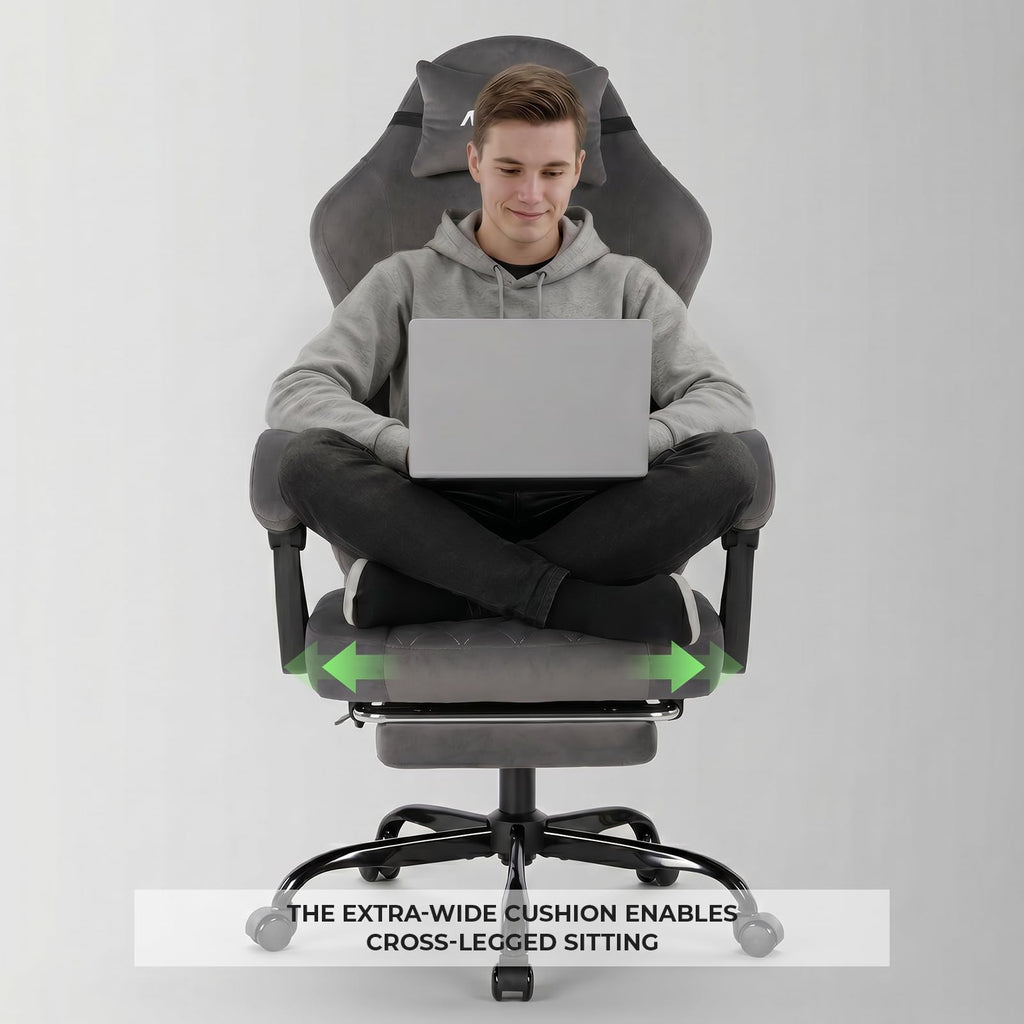 NIONIK Massage Gaming Chair with Footrest, Ergonomic Office Chair with Lumbar Support and Headrest - image 4