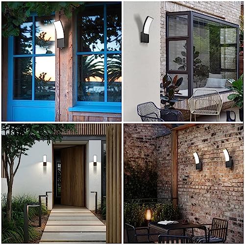 HLFVLITE Dusk to Dawn Outdoor Wall Light – LED Aluminum Porch Lamp