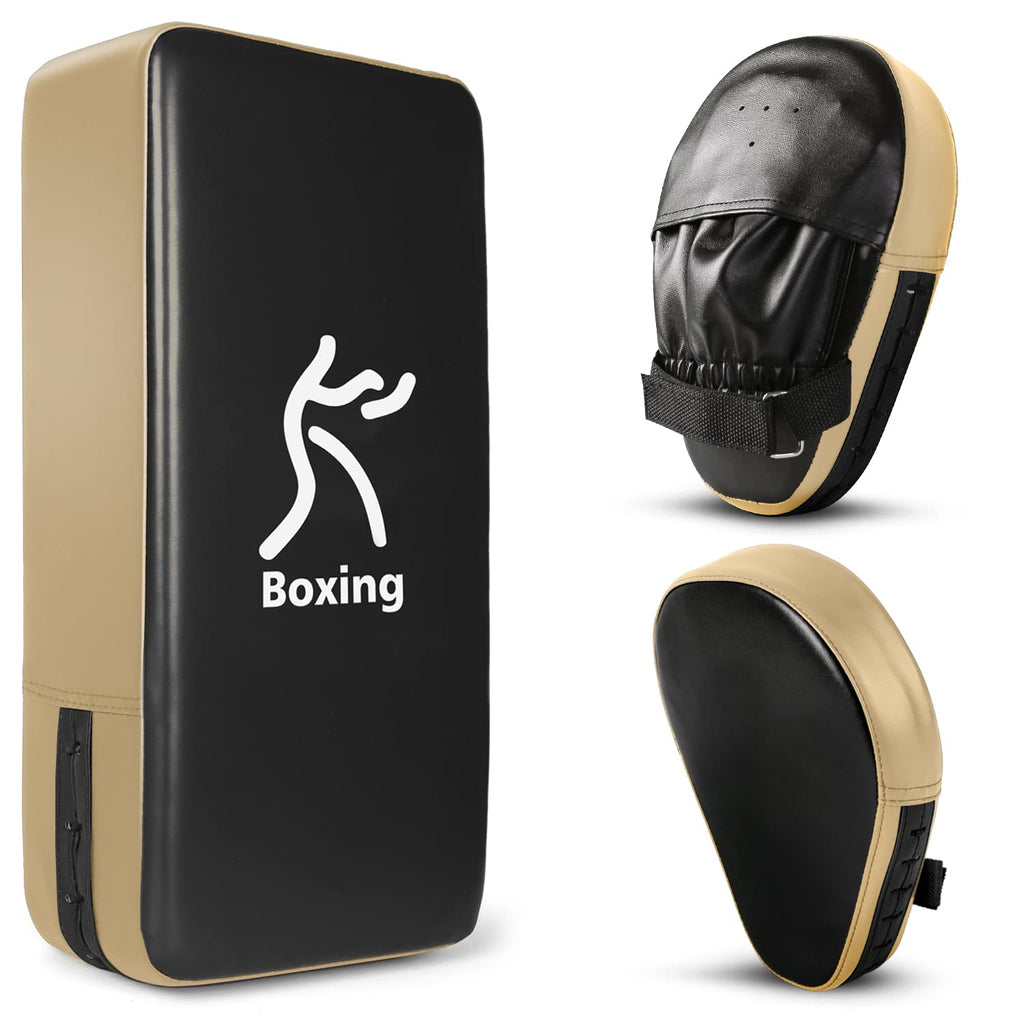Odoland Boxing Punching Mitts and Kick Pad Set - PU Leather Focus Pads