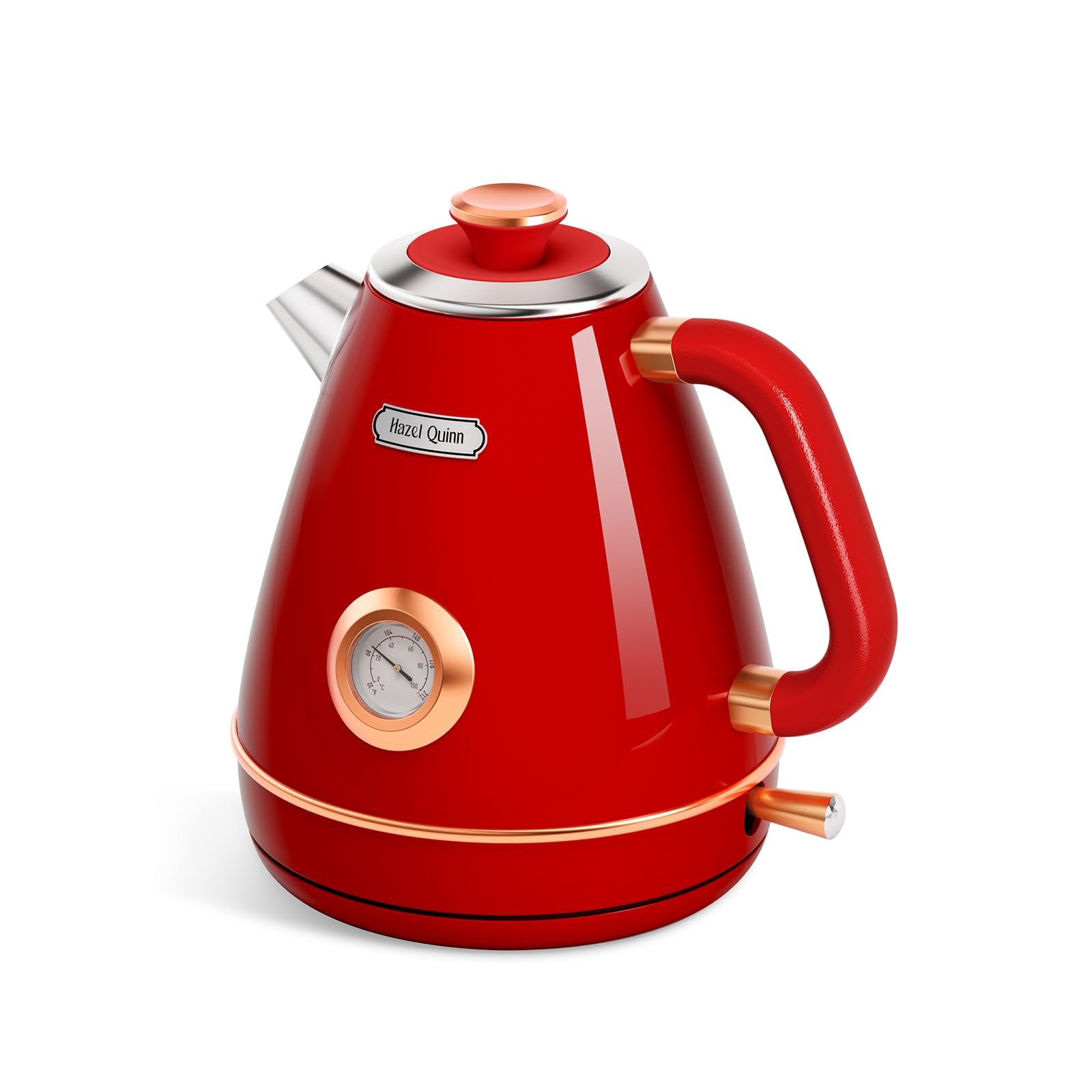 Hazel Quinn Retro Electric Kettle | 1.7L Stainless Steel - Ruby Red
