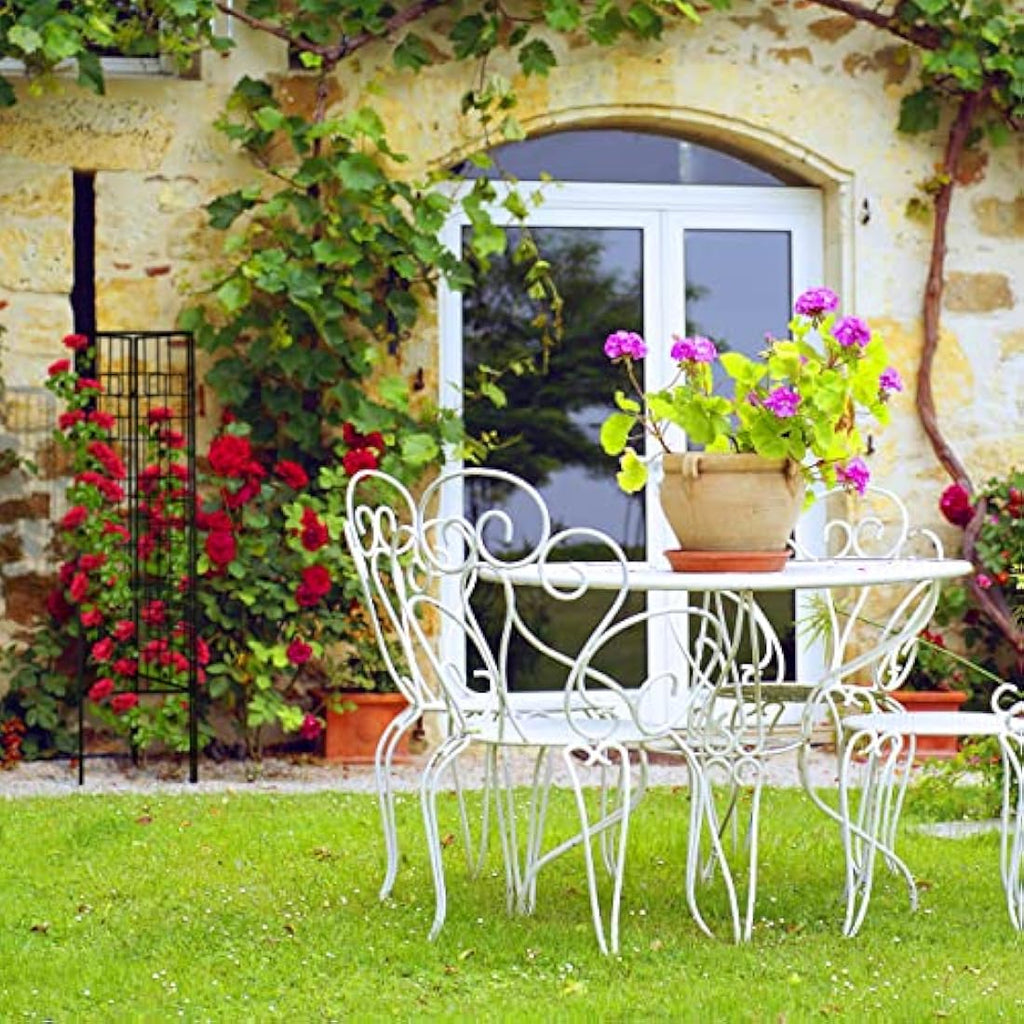 Relaxdays Metal Garden Trellis Set of 3 | Black Steel Plant Support