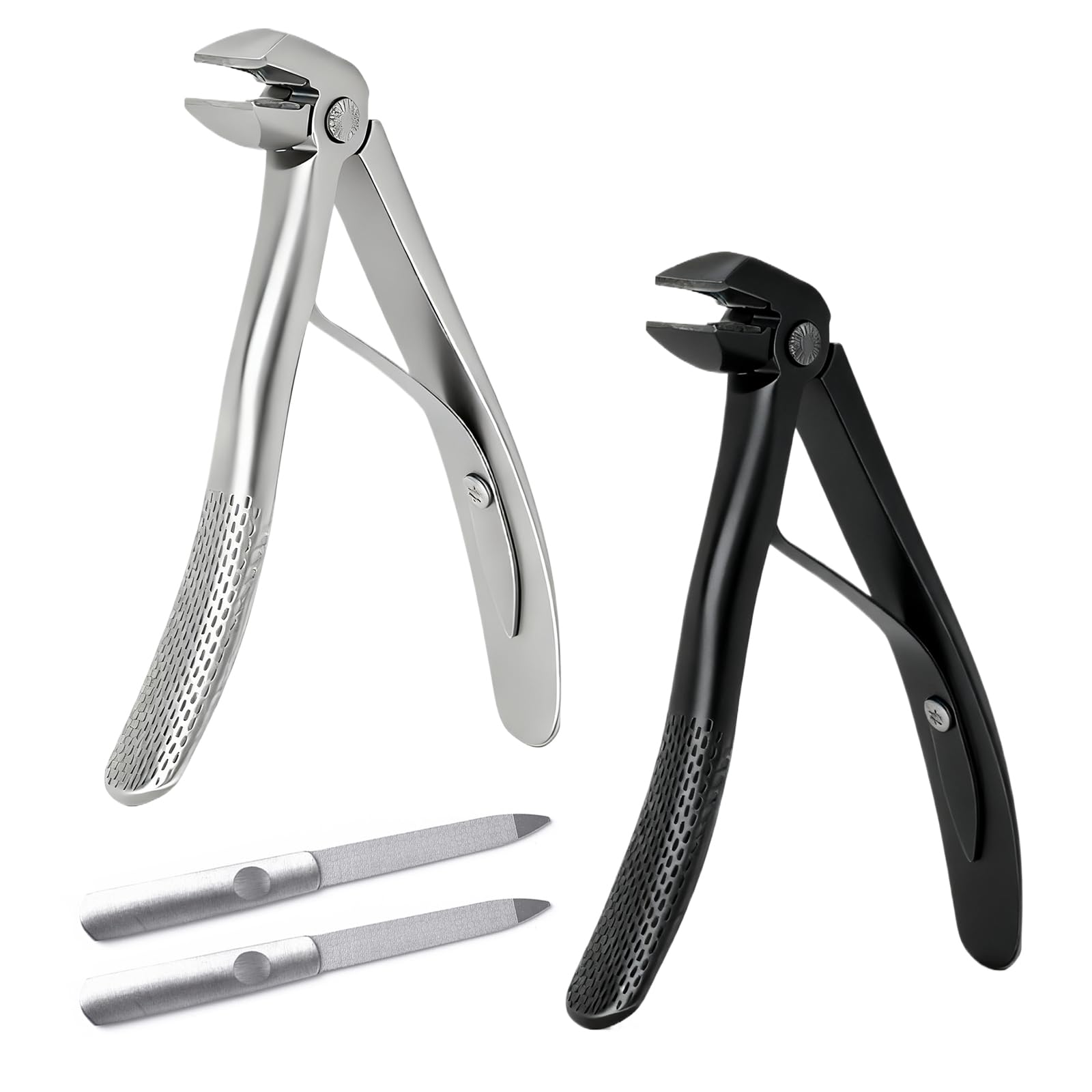 Jolof Store Long Handled Toenail Clippers for Seniors - 2pc Set for Thick Nails