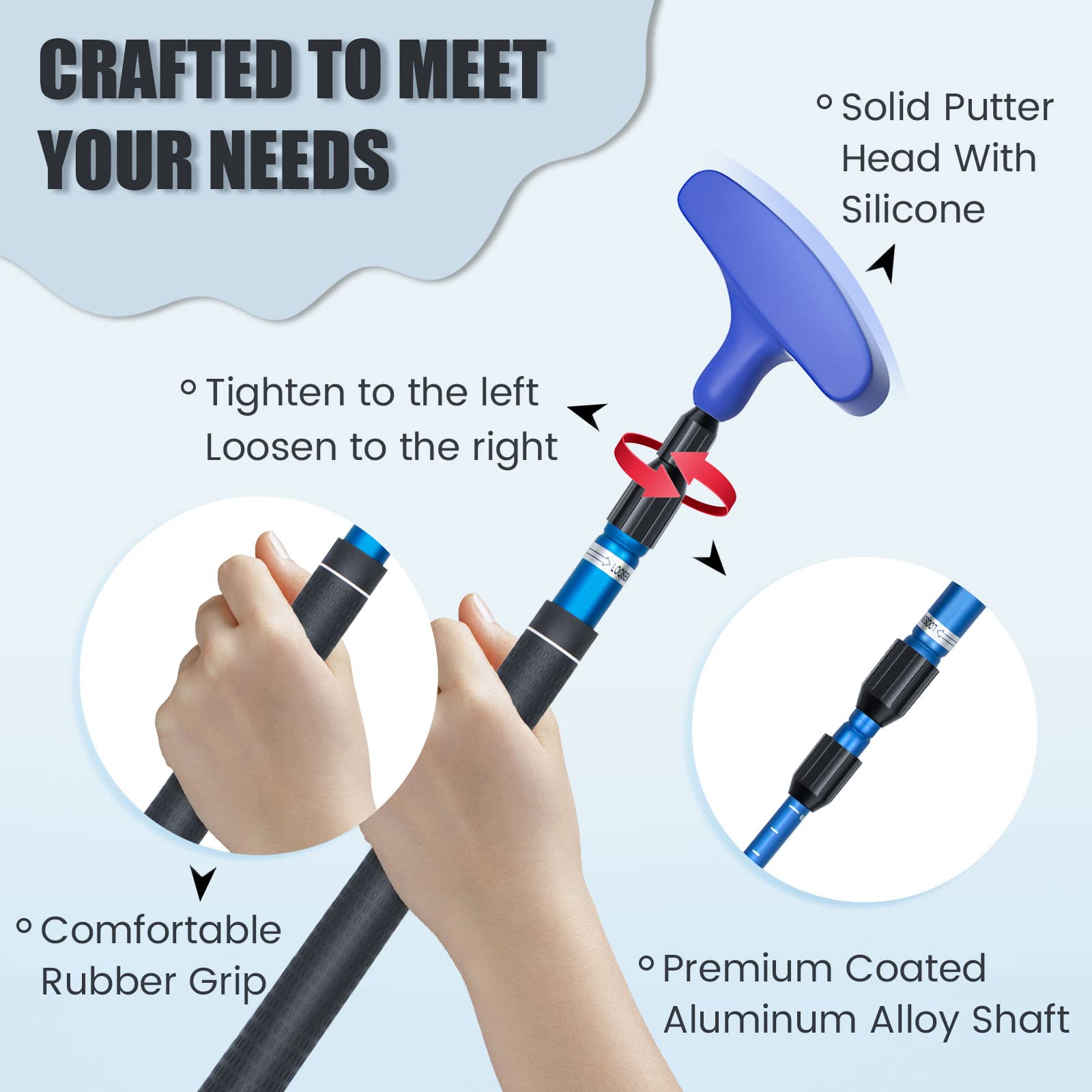 ToVii 2-Pack Telescopic Golf Putter – Adjustable Two-Way Mini Golf Clubs