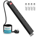 Airmom 7-Way Rack Mount Power Strip with Surge Protection & 3m Cable