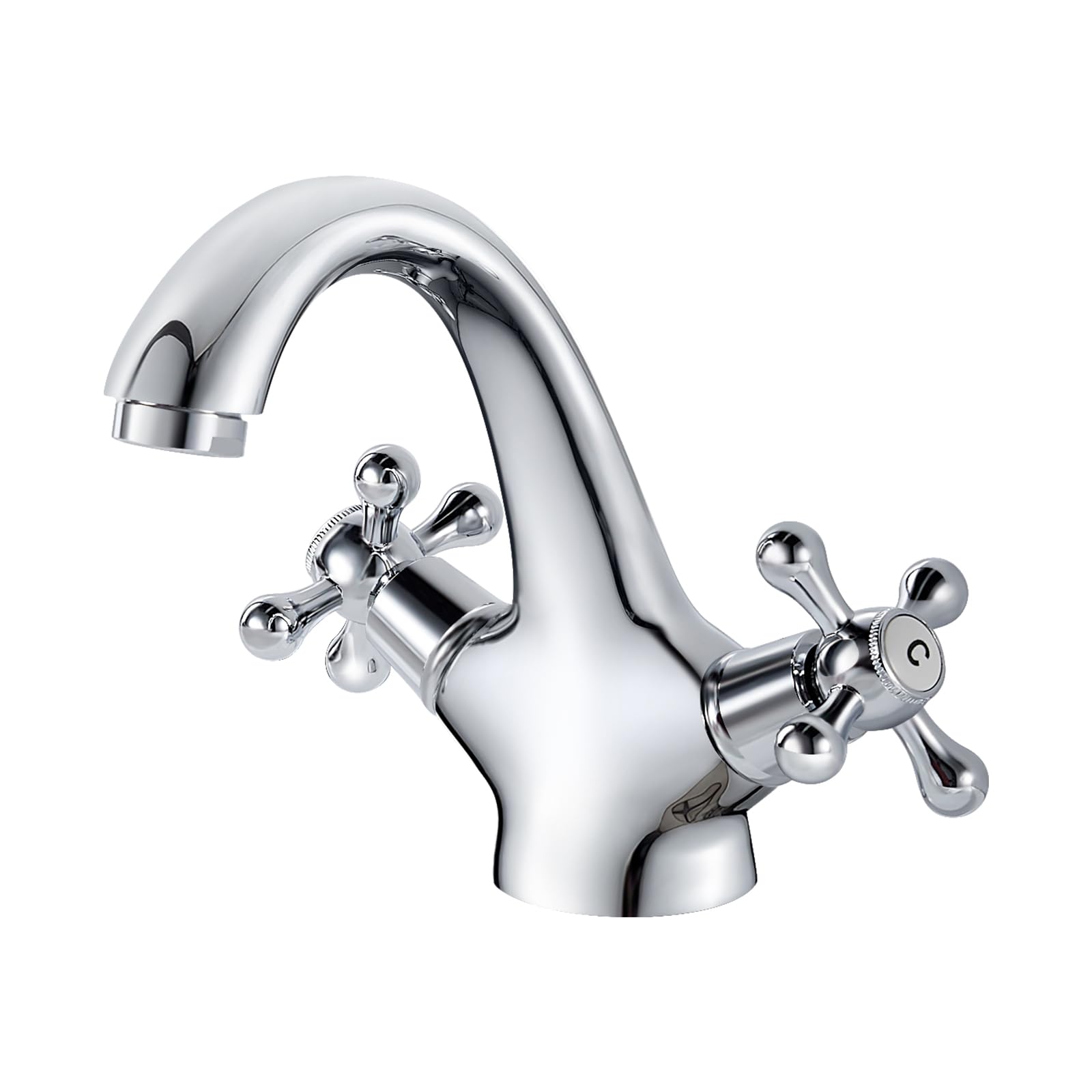 Victorian Basin Mixer Tap – Traditional Chrome Monobloc Faucet