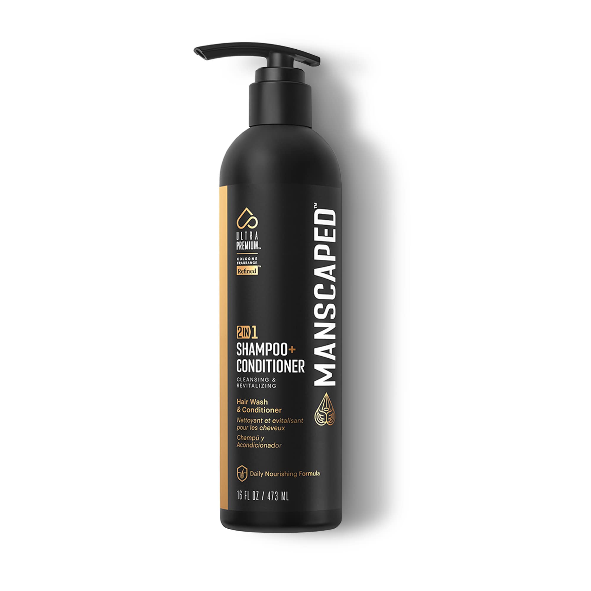 MANSCAPED 2-in-1 Shampoo & Conditioner – Hydrating Men's Hair Care (16 oz)