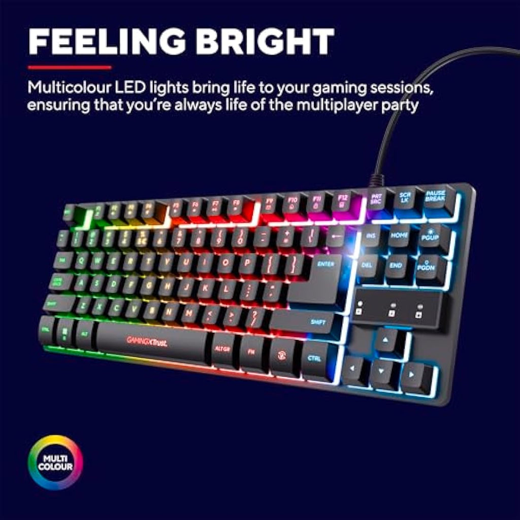 Trust Gaming GXT 833 Thado TKL Keyboard | RGB LED Dutch QWERTY