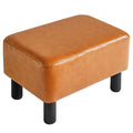 IBUYKE 16.54" Small Footstool PU Leather Ottoman Footrest Modern Home Living Room Bedroom Rectangular Stool, with Padded Seat Pine Wood Legs - image 1