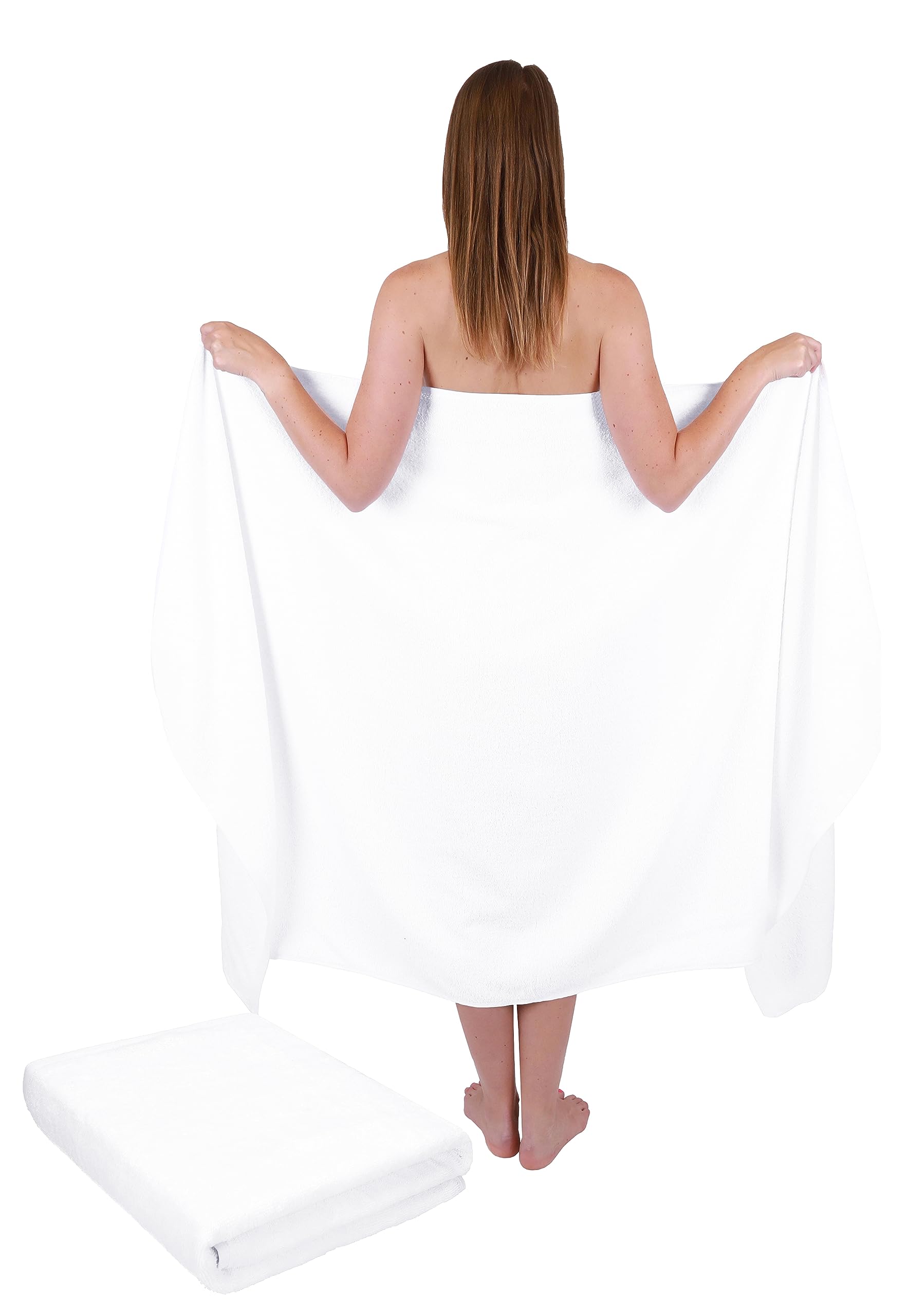 Betz 2-Piece XXL Sauna Bath Towel Set | 100% Cotton 100x200cm White