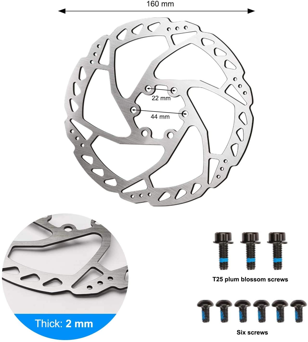 RUJOI Hydraulic Bike Disc Brake Kit - Aluminum Alloy Set with 160mm Rotors