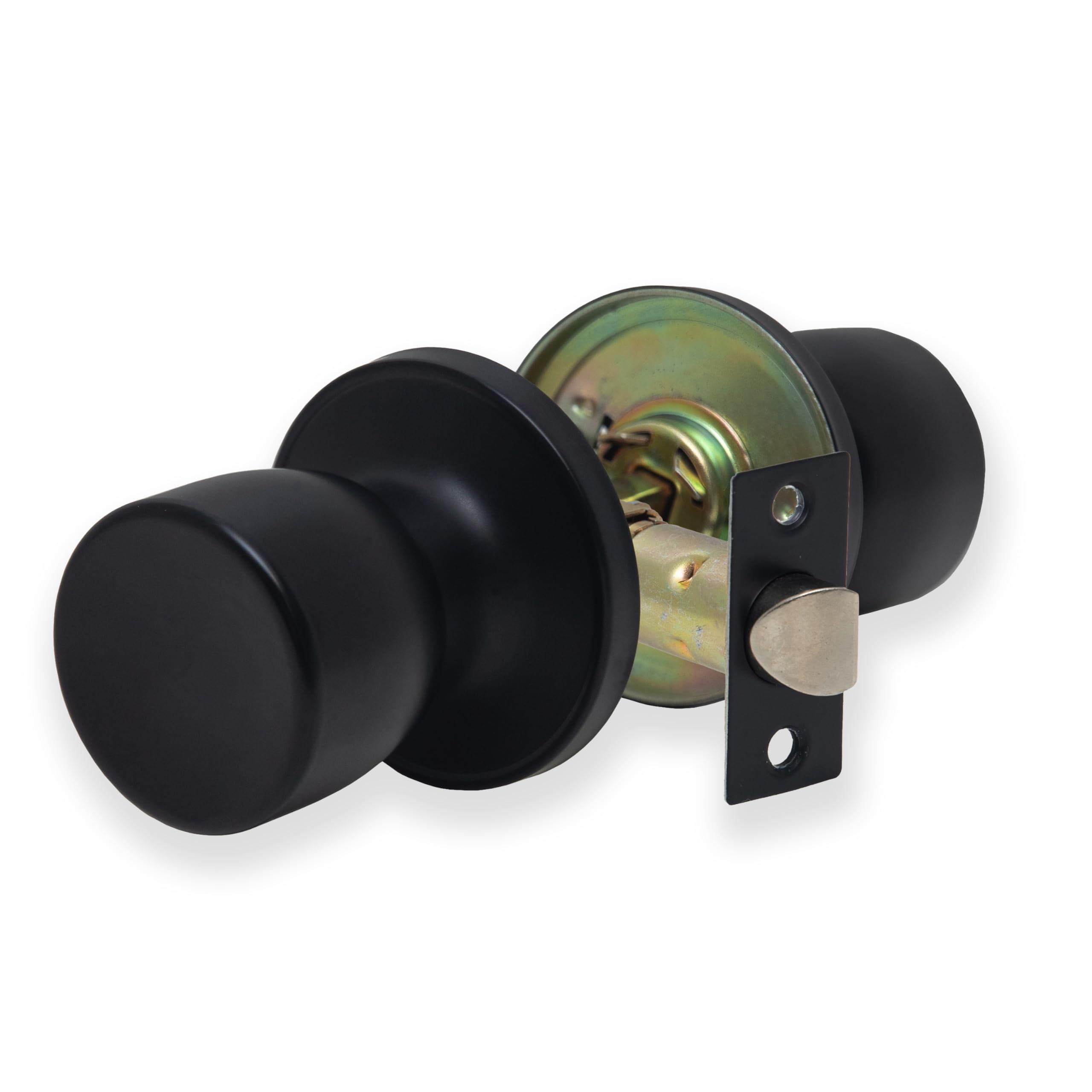 XFORT Tulip Passage Door Knob Set – Matt Black Internal Wooden Door Knobs