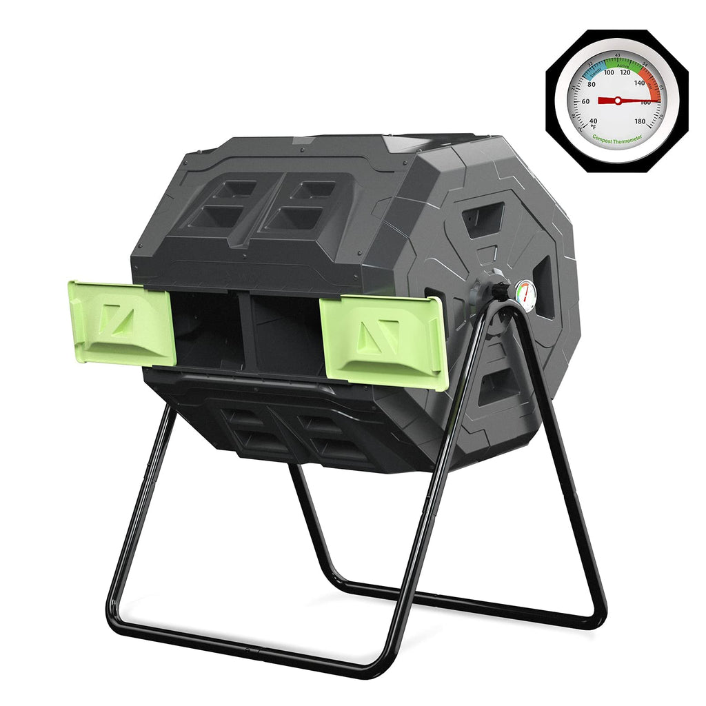 Jolof Store 160L Dual Chamber Tumbling Composter with Thermometer