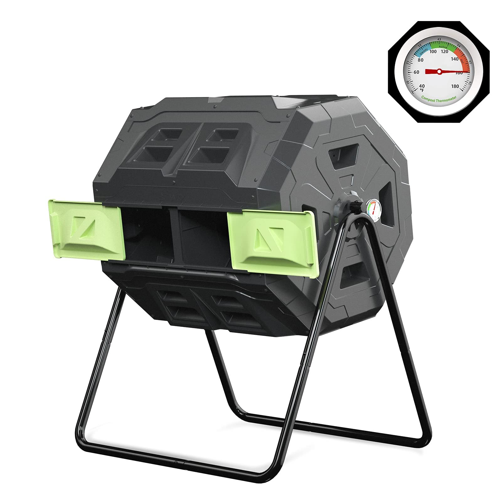 Jolof Store 160L Dual Chamber Tumbling Composter with Thermometer