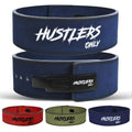 Hustlers Only 10mm Lever Weight Lifting Belt | Genuine Leather Blue