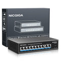NICGIGA 10 Port PoE Switch | 8 Port 100Mbps PoE+ 120W | 2 Gigabit Uplink