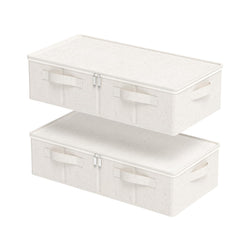 ENUMAIL Underbed Storage Basket with PP Panel,60x30x15cm,Beige,2 Pack - image 1