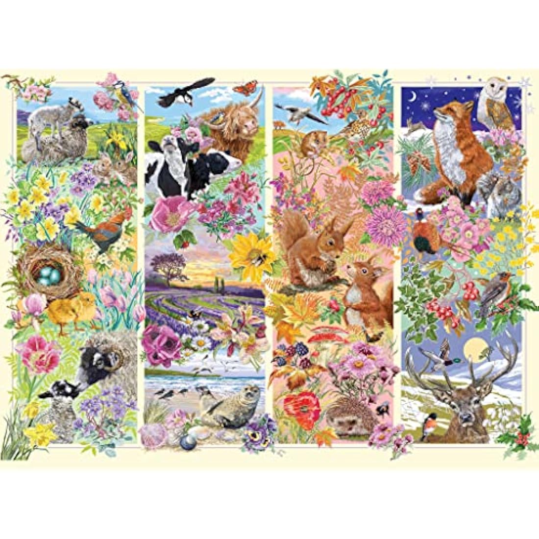 Gibsons Through the Seasons 1000 Piece Jigsaw Puzzle - Nature Wildlife