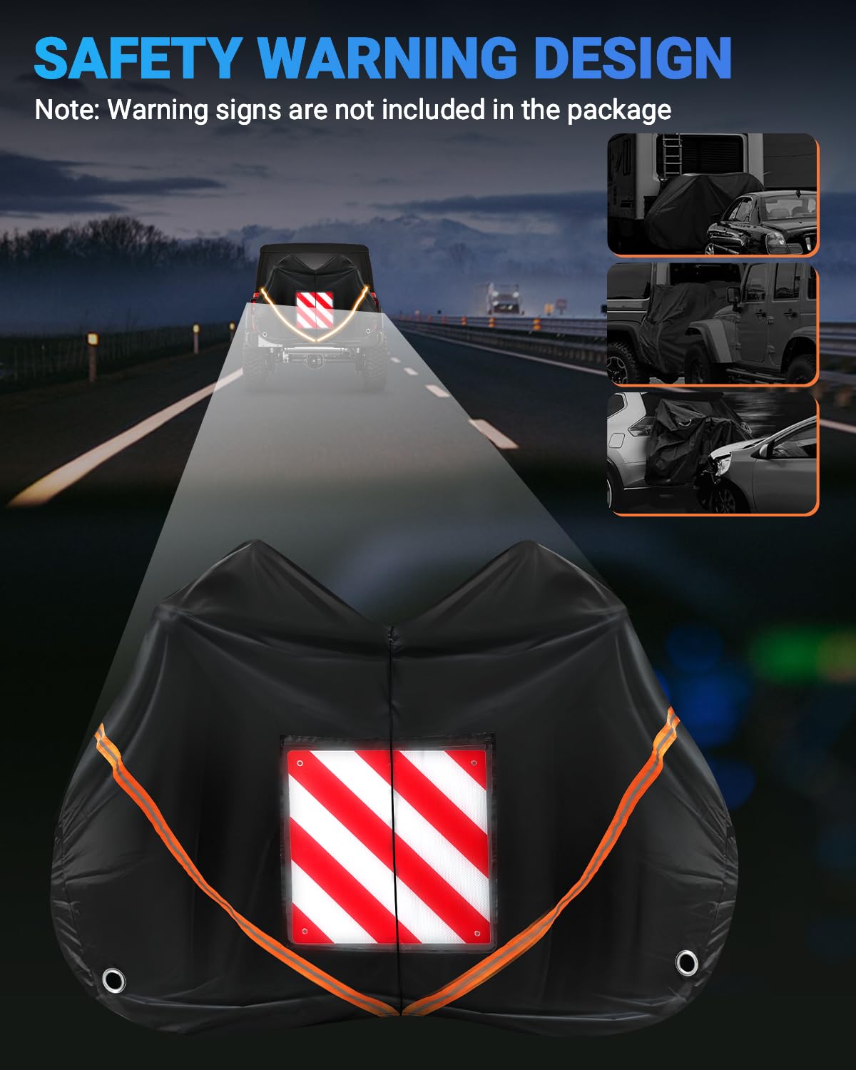 SUPAREE 3-Bike Waterproof Cover | 420D Heavy Duty Oxford for RV Transport