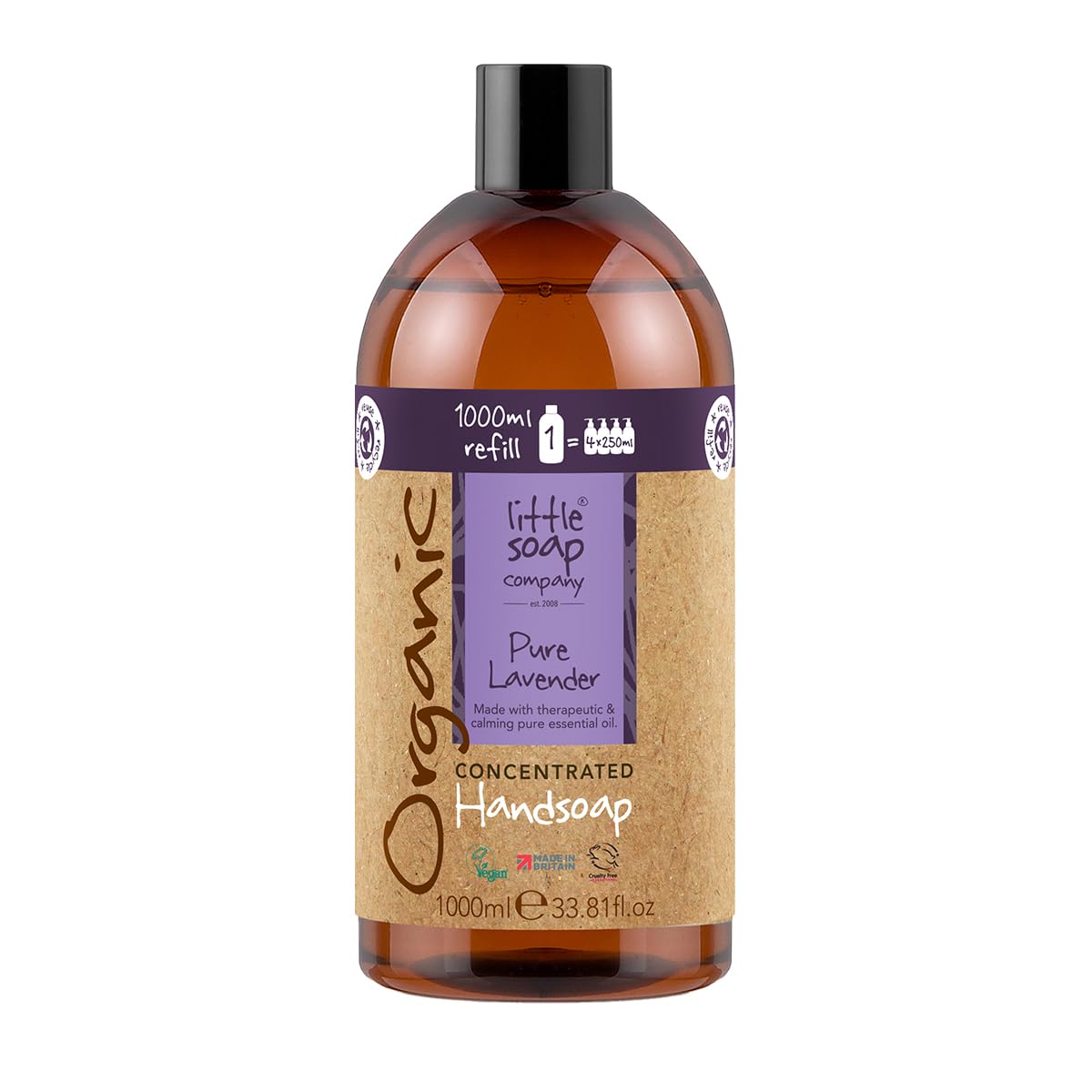 Little Soap Company Organic Lavender Hand Soap Refill | 1L Concentrated