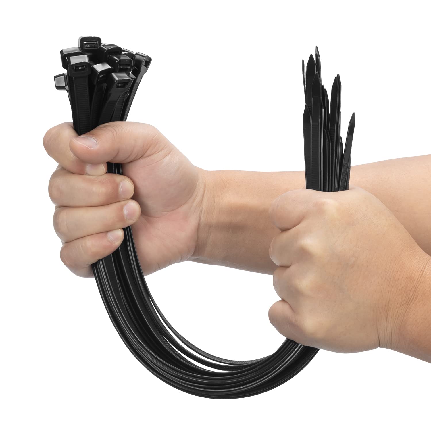 XINGO Heavy Duty Cable Ties | 500mm x 9mm UV Resistant Black - 100 Pack