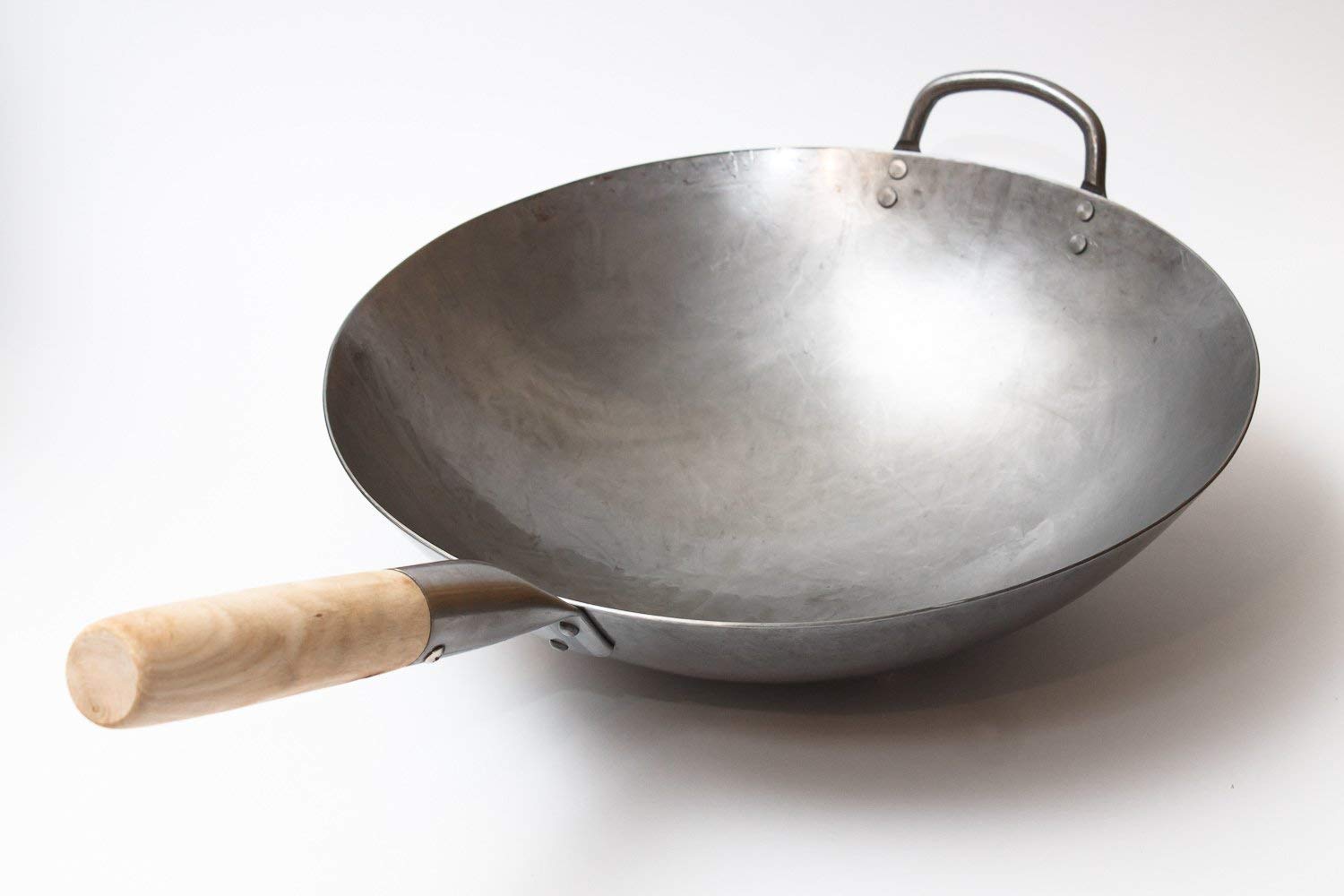 Craft Wok 14 Inch Hand Hammered Carbon Steel Round Bottom Pow Wok