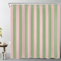 Jolof Store Green and Pink Striped Shower Curtain | Waterproof Polyester