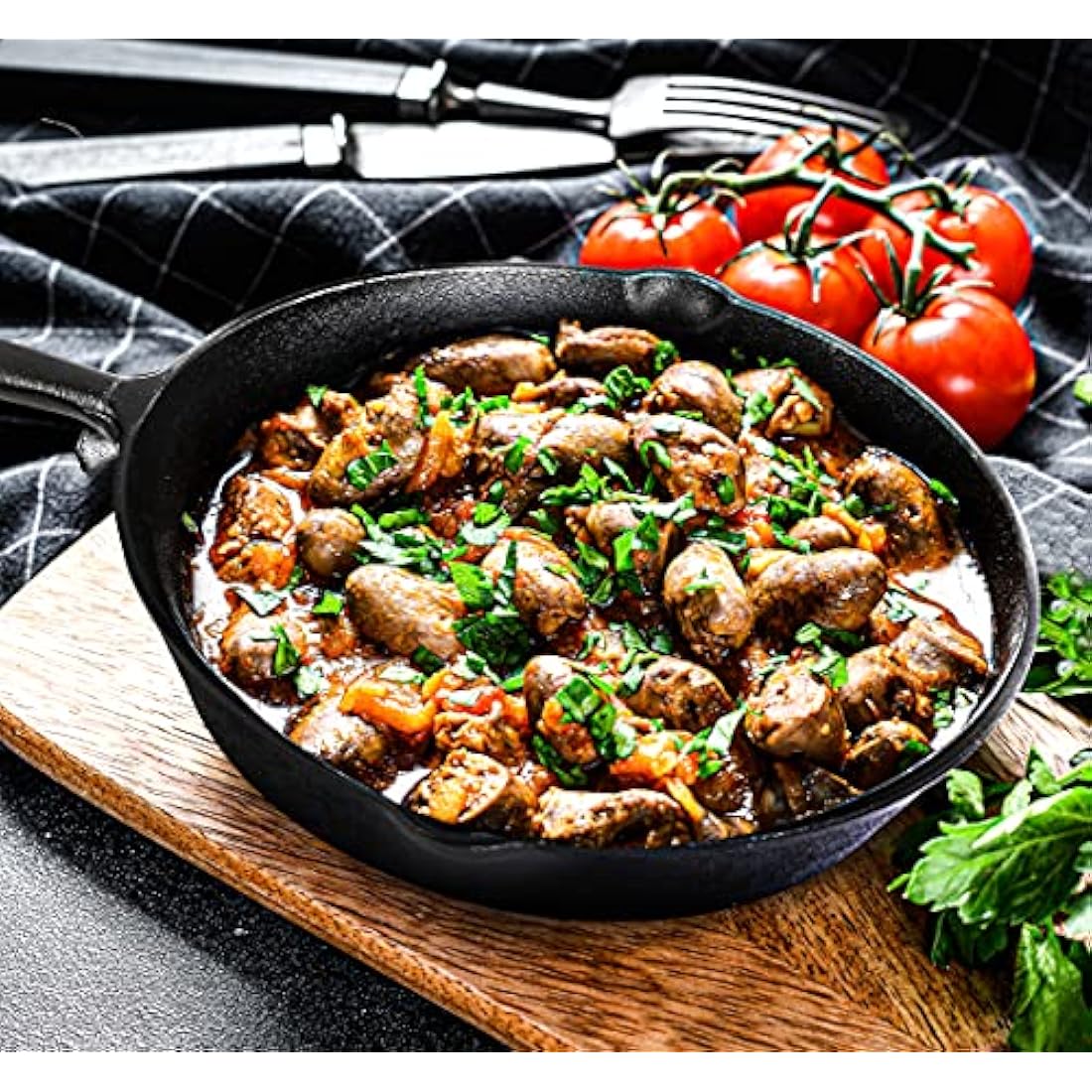 KICHLY Pre-Seasoned Cast Iron Skillet Set - 6, 8, 10 Inch Frying Pans