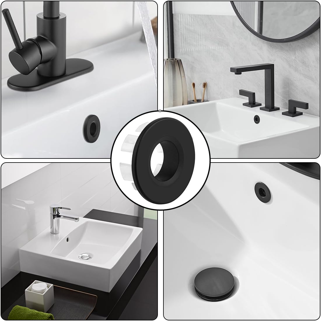 LICQIC Bathroom Sink Overflow Ring, Round Basin Overflow Trim - image 5