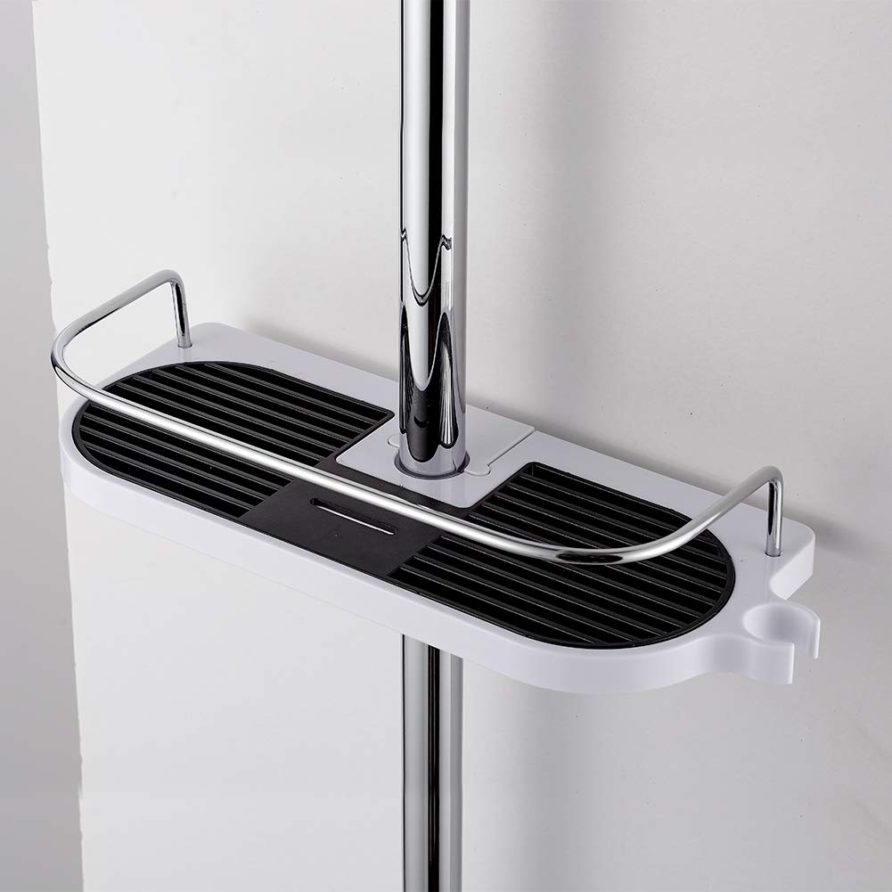 Ibergrif Bathroom Shower Shelf, No Drilling Shower Caddy for 19-25mm Rail - image 2