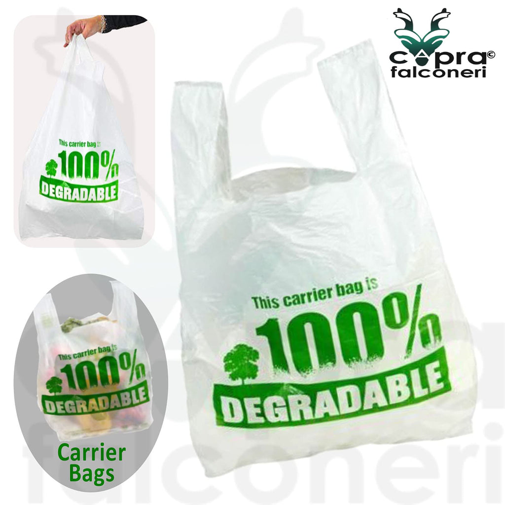 Capra Falconeri 1000 White Degradable Vest Carrier Bags – XL 13x19x23