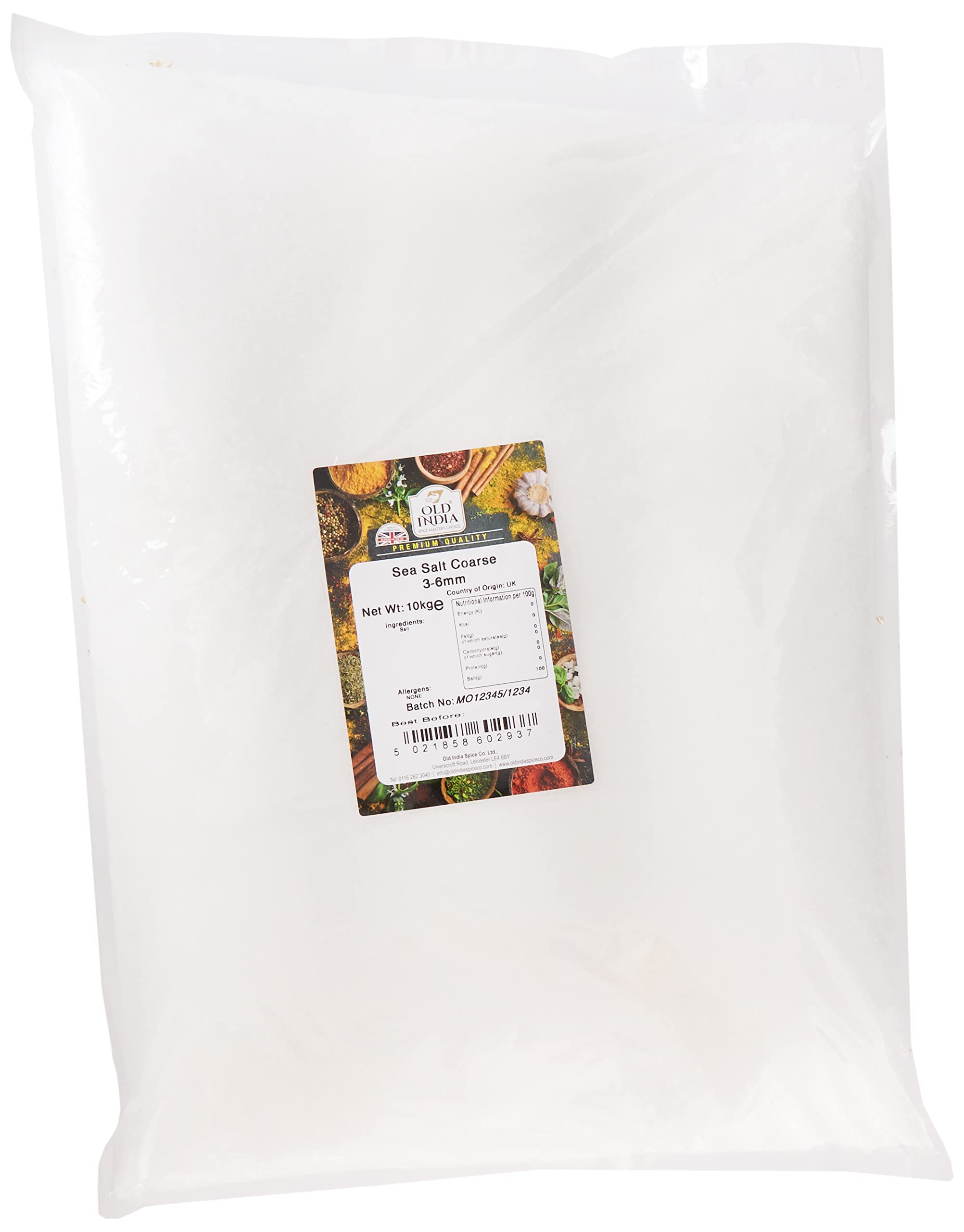 Old India Coarse Sea Salt (3-6mm) – 10kg Bulk Natural Culinary Salt