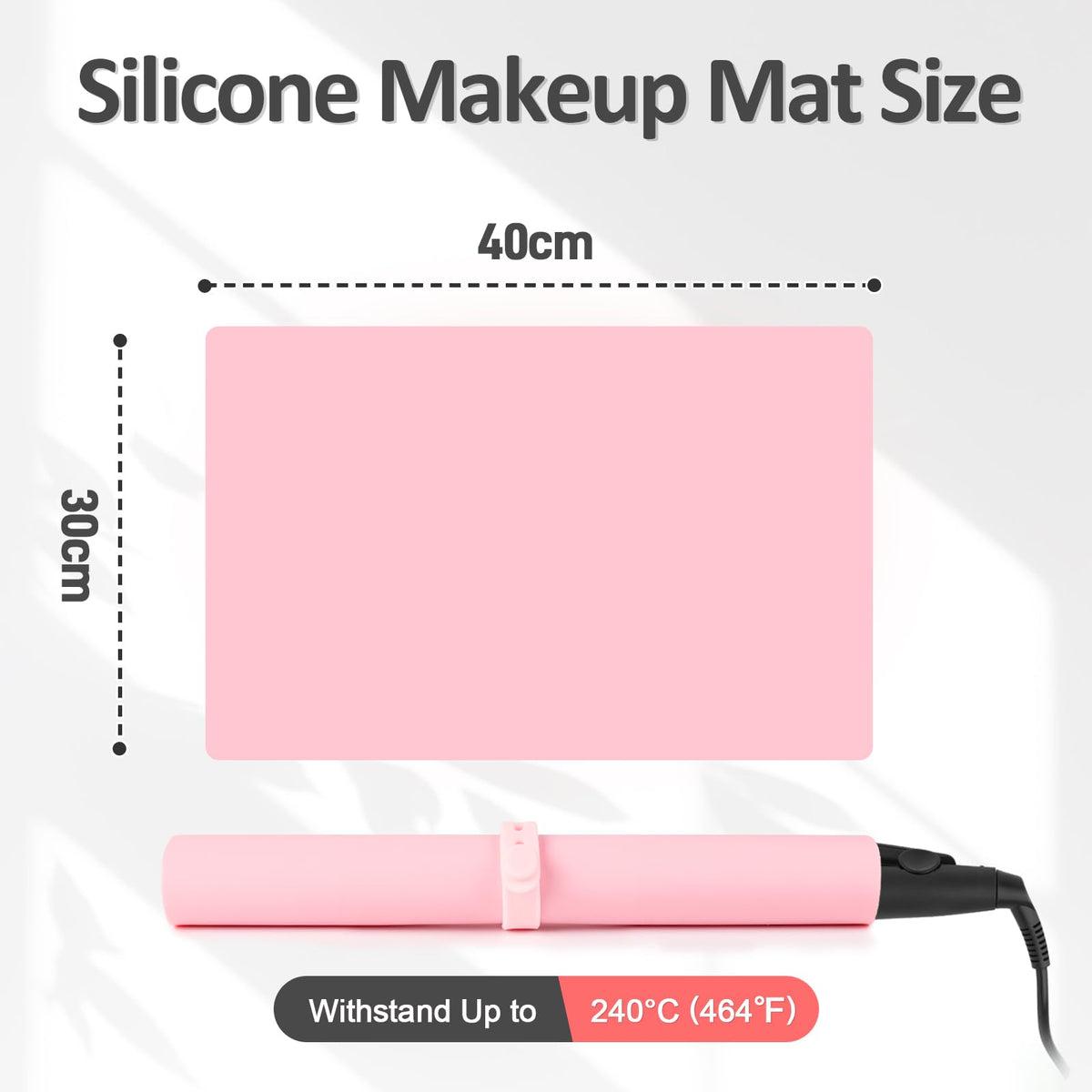 Silicone Dressing Table Mat Protector for Makeup, 40x30cm, Sakura Pink - image 2