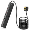 PARTH 5 Way Extension Lead - 4M Surge Protected Power Strip with Switches