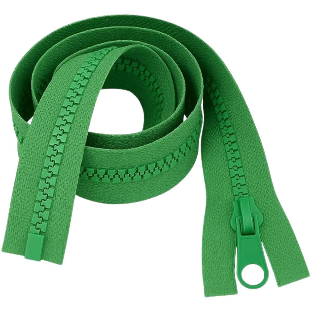 30" 76cm Bright Green Chunky Zip - Heavy-Duty Open-Ended Separating - image 1