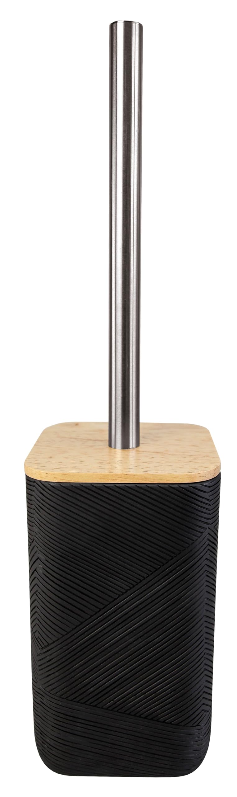Kleine Wolke Crossover Toilet Brush Holder – Black Polyresin & Bamboo