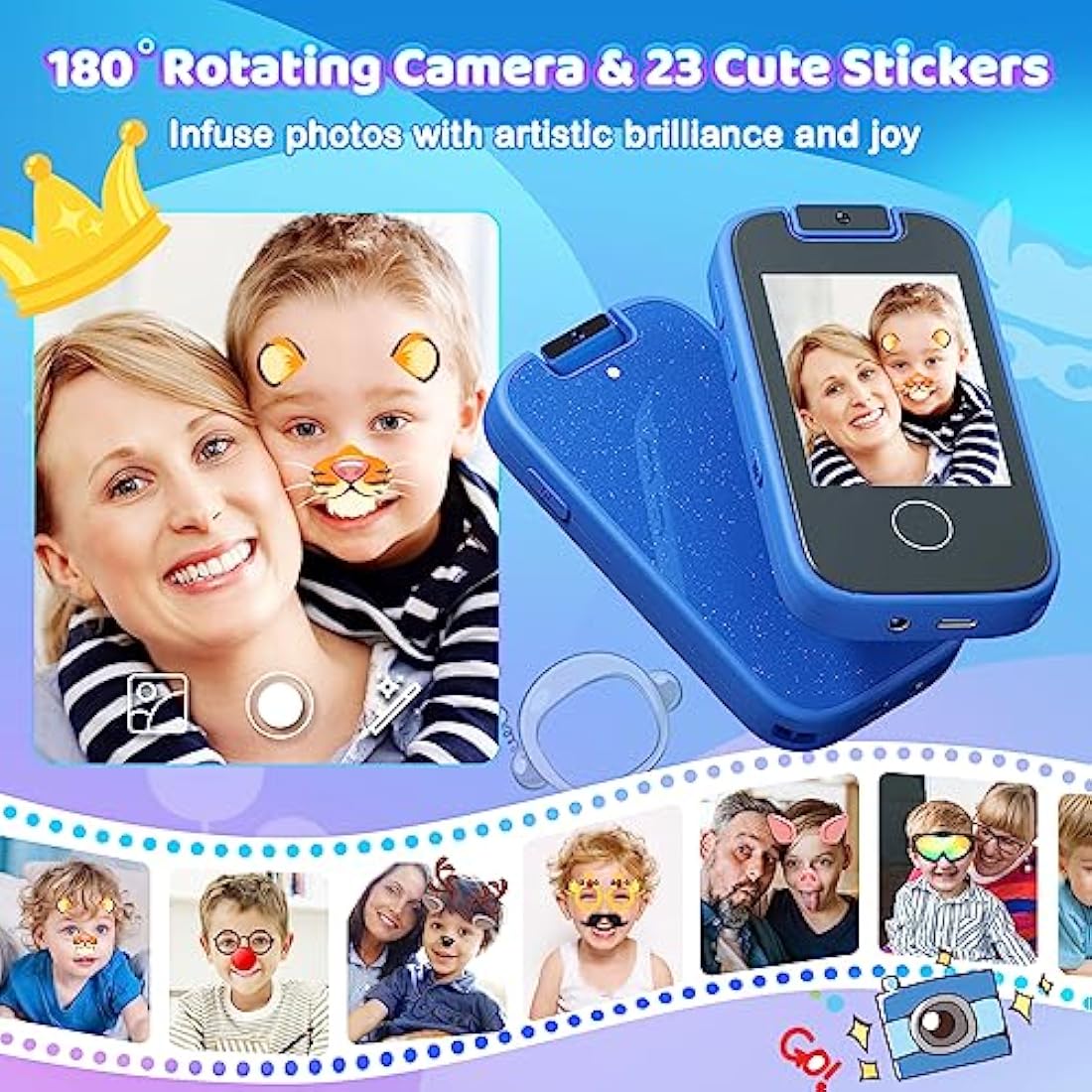 Jolof Store Kids Smart Phone | Dual Camera Toy Phone with MP3 & 8GB SD Card