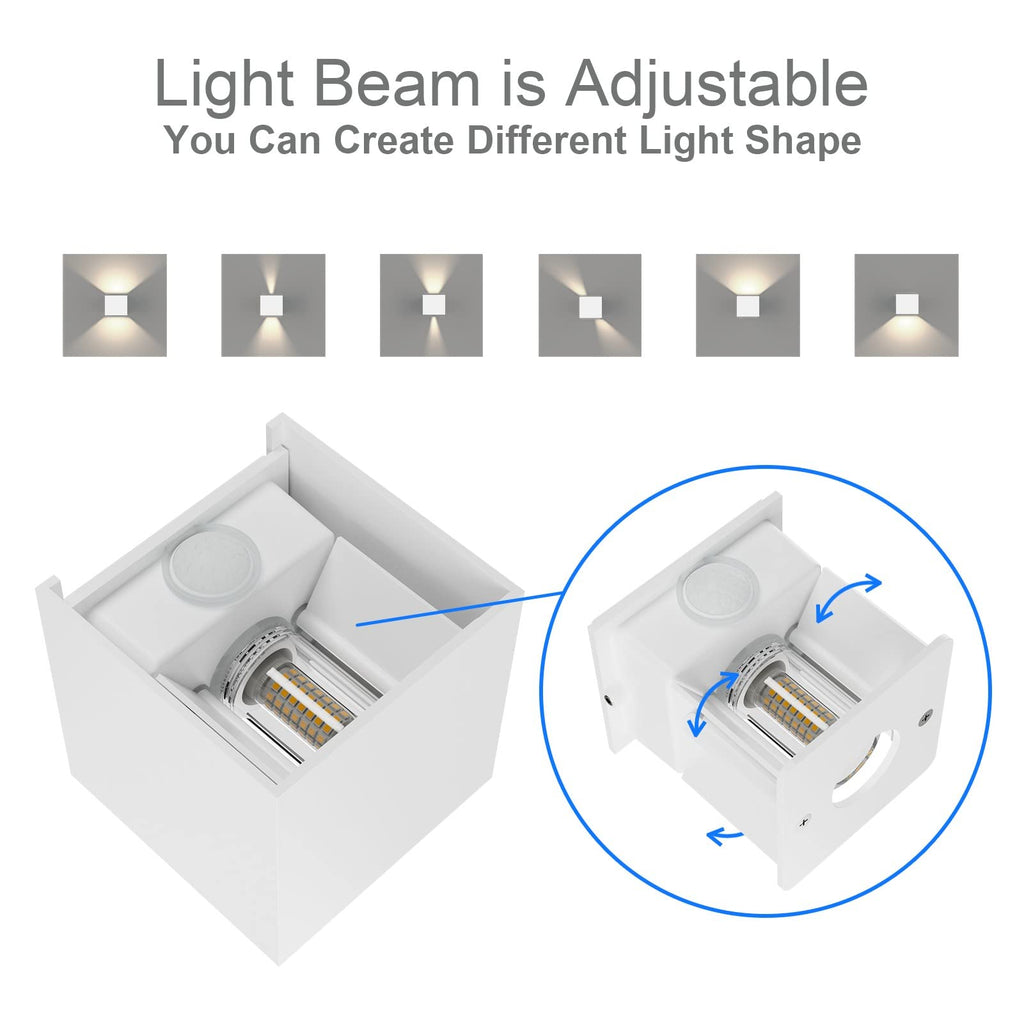 Klighten Outdoor Wall Light with Motion Sensor - IP54 Waterproof, 2PCS