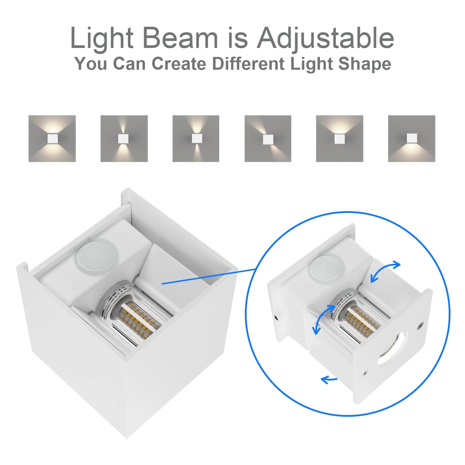 Klighten Outdoor Wall Light with Motion Sensor - IP54 Waterproof, 2PCS