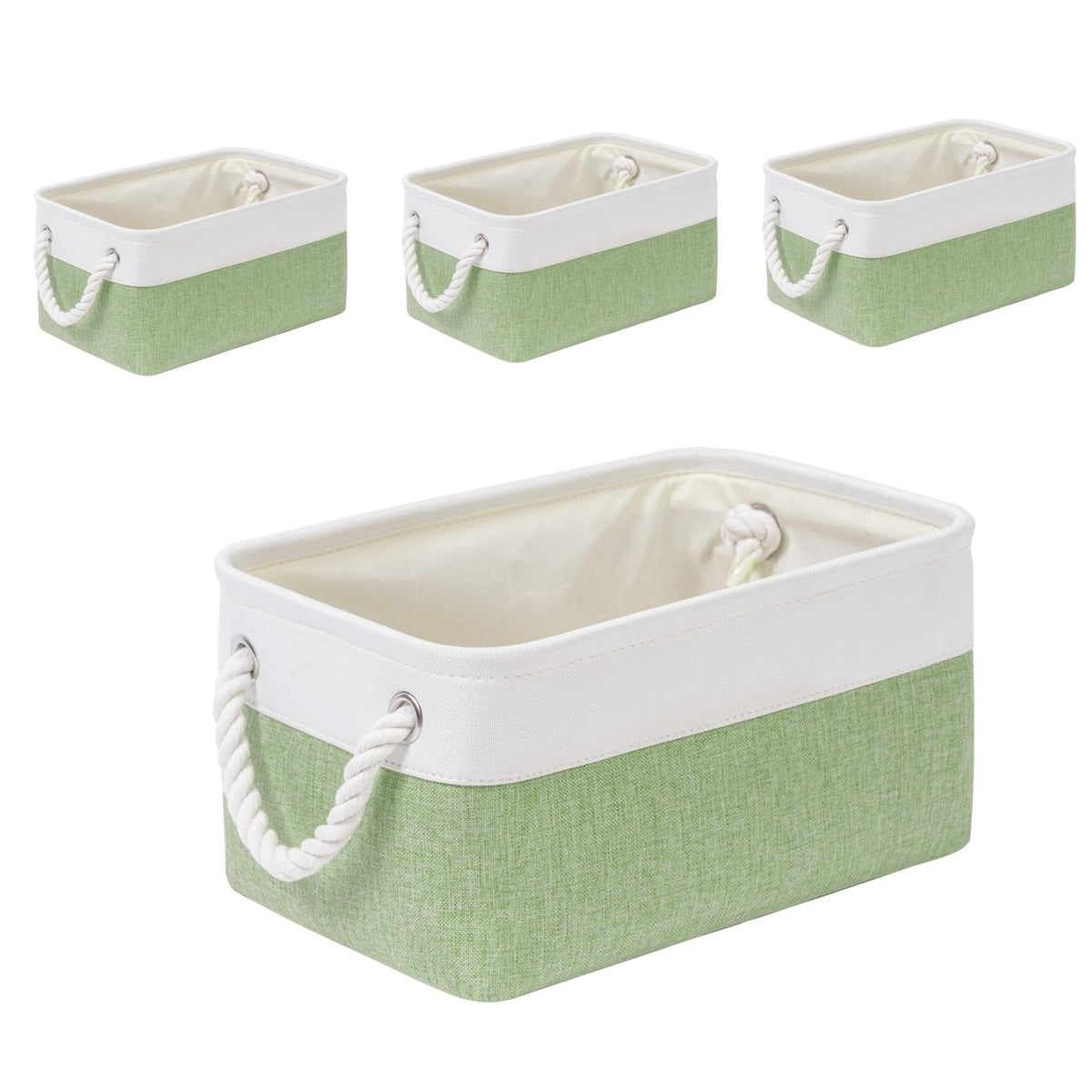 SOCOHOME Fabric Storage Box, Small Storage Basket with Handles for Shelves Toy, Wear-Resistant and ReinforcedS, 4 Pack - image 1