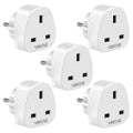 VINTAR UK to European Plug Adapter | Type E/F Schuko Travel Adaptor, 5 Pack