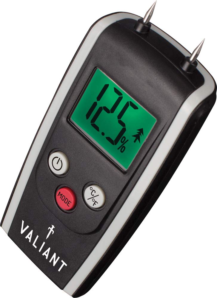 Valiant Digital Moisture Meter for Firewood, Timber and Brickwork – Black