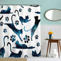 IcosaMro Cat Starry Night Shower Curtain - Waterproof Fabric, 71x72 In