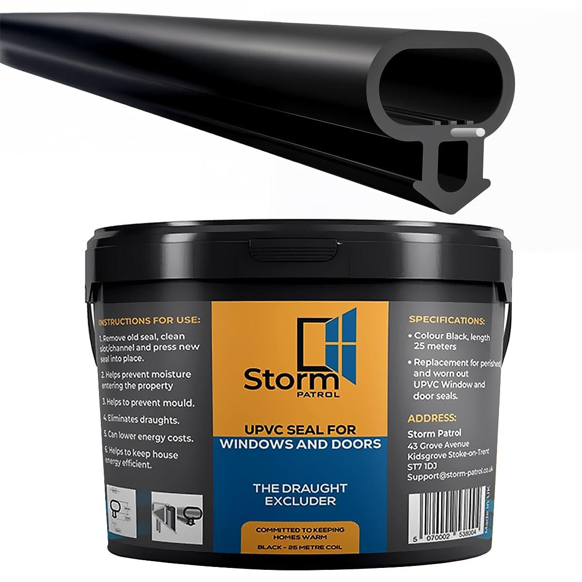 Jolof Store UPVC Door and Window Seal – 25m Weather Stripping Replacement