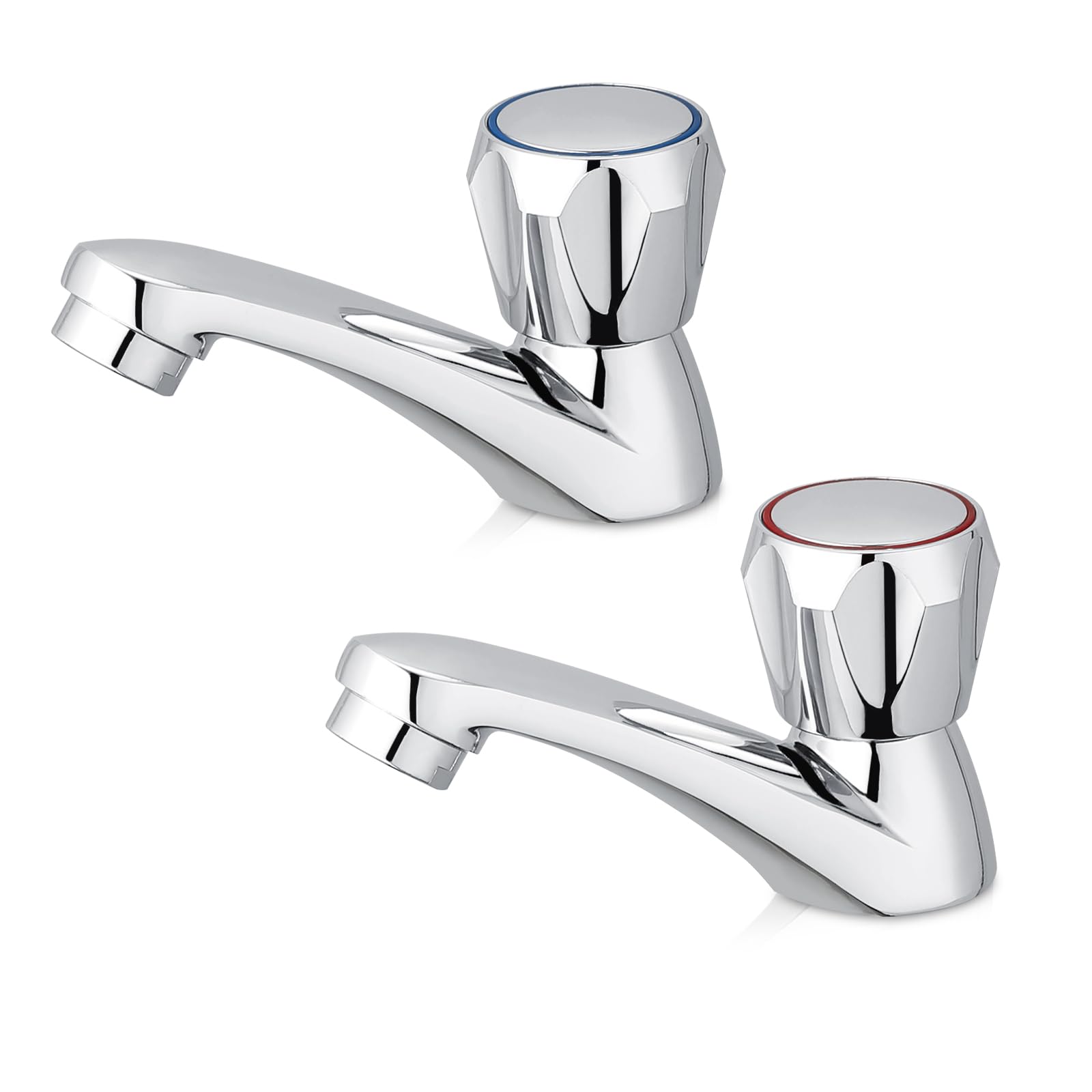 Jolof Store Chrome Basin Tap Pair | Water-Saving Bathroom Sink Mixer