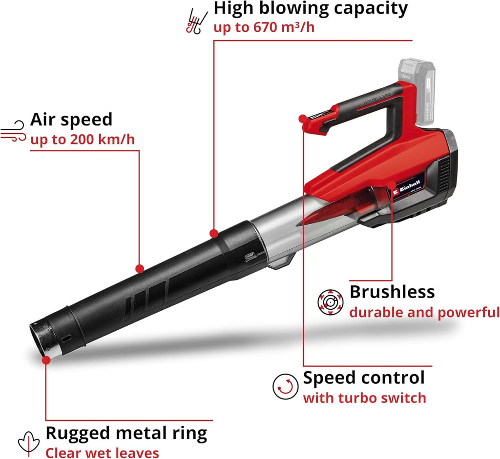 Einhell 18V Cordless Leaf Blower | Brushless Motor & Gutter Cleaning Set