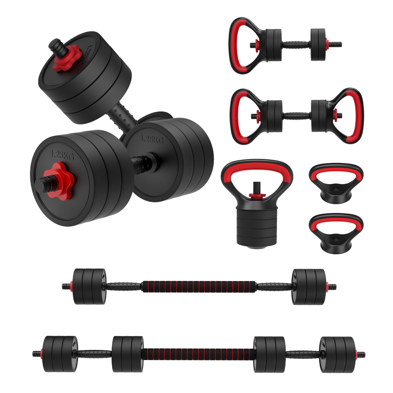 JOROTO 4-in-1 Adjustable Dumbbell Set | Kettlebell & Barbell Home Gym Weights