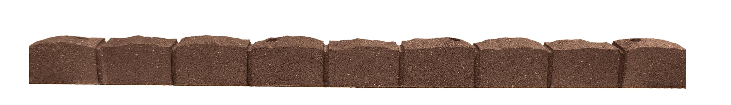 Nicoman Roman Castle Stone Rubber Garden Edging, Earth, 4ft - 2 Pack