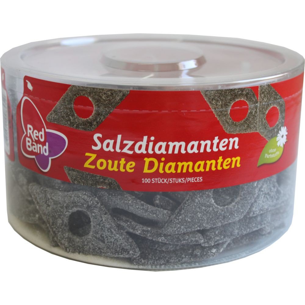 Red Band Salty Liquorice Diamonds – Gourmet Dutch Licorice Candy