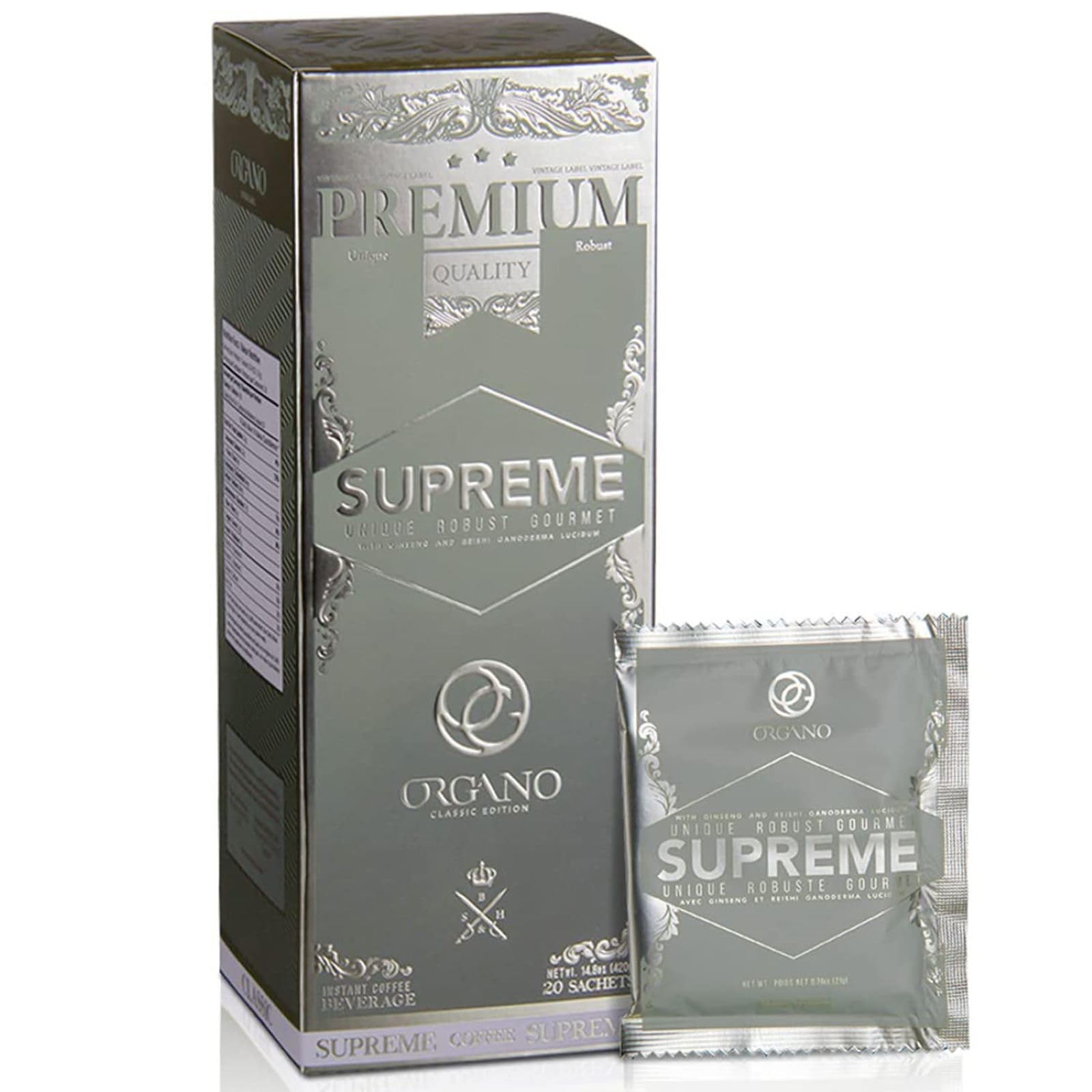 Organo Cafe Supreme: Instant Ginseng & Ganoderma Coffee (20 Sachets)