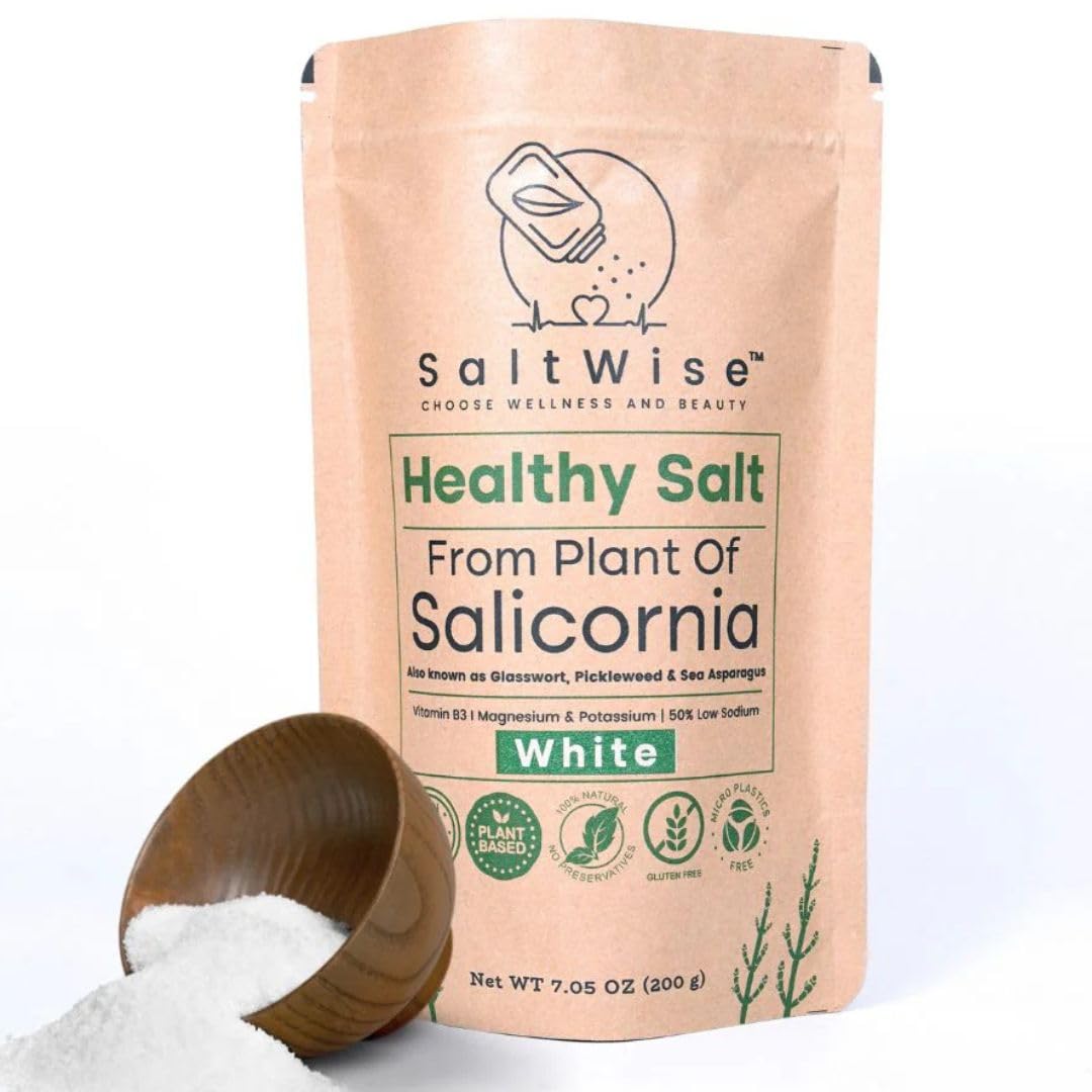 SaltWise Salicornia White Salt – 50% Less Sodium Plant-Based Substitute